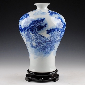 景德鎮(zhèn)青花瓷山水花瓶 古韻新風(fēng)與現(xiàn)代家居的詩意交融